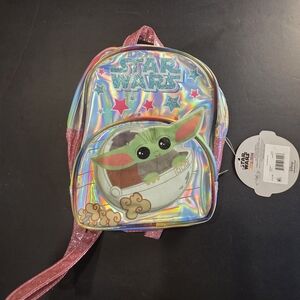 Star Wars Kids Holographic Pink Backpack with The Child Character